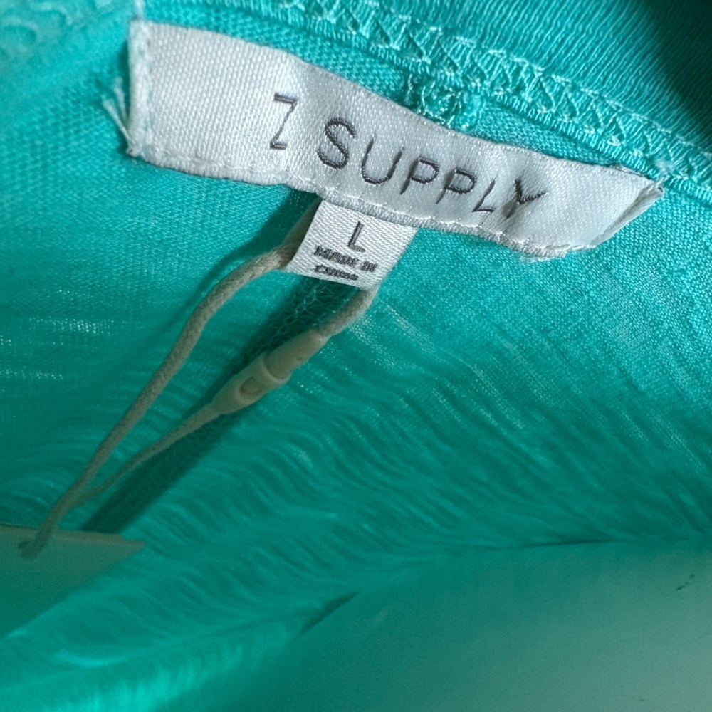 Z Supply NWT Easy Going Cotton Slub Midi Dress Cabana Green Size Large - Picture 5 of 11